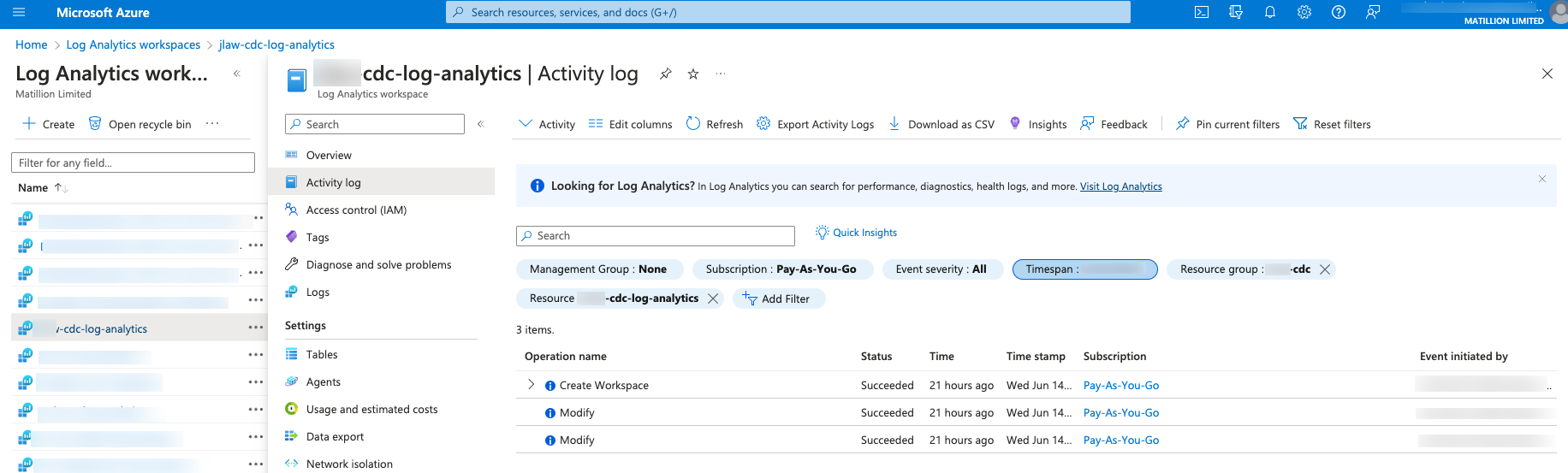 Azure Log Analytics