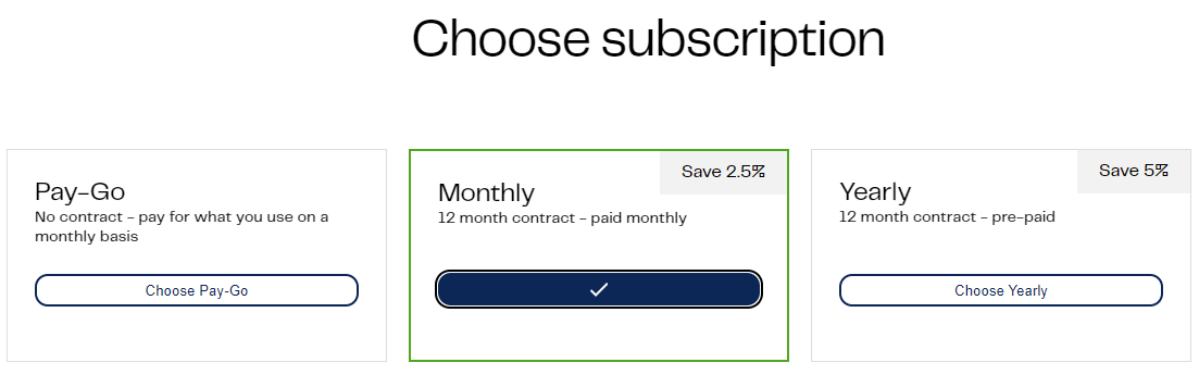 Choose Subscription